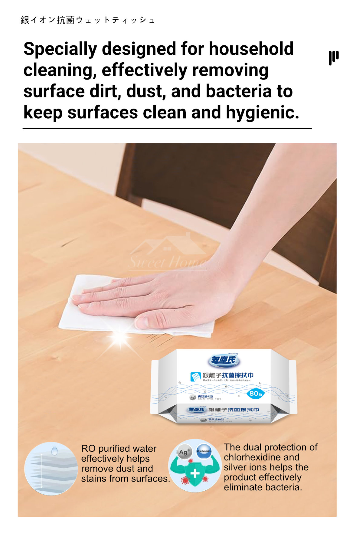 Clean Family-Silver Ion Antibacterial Wipes-2